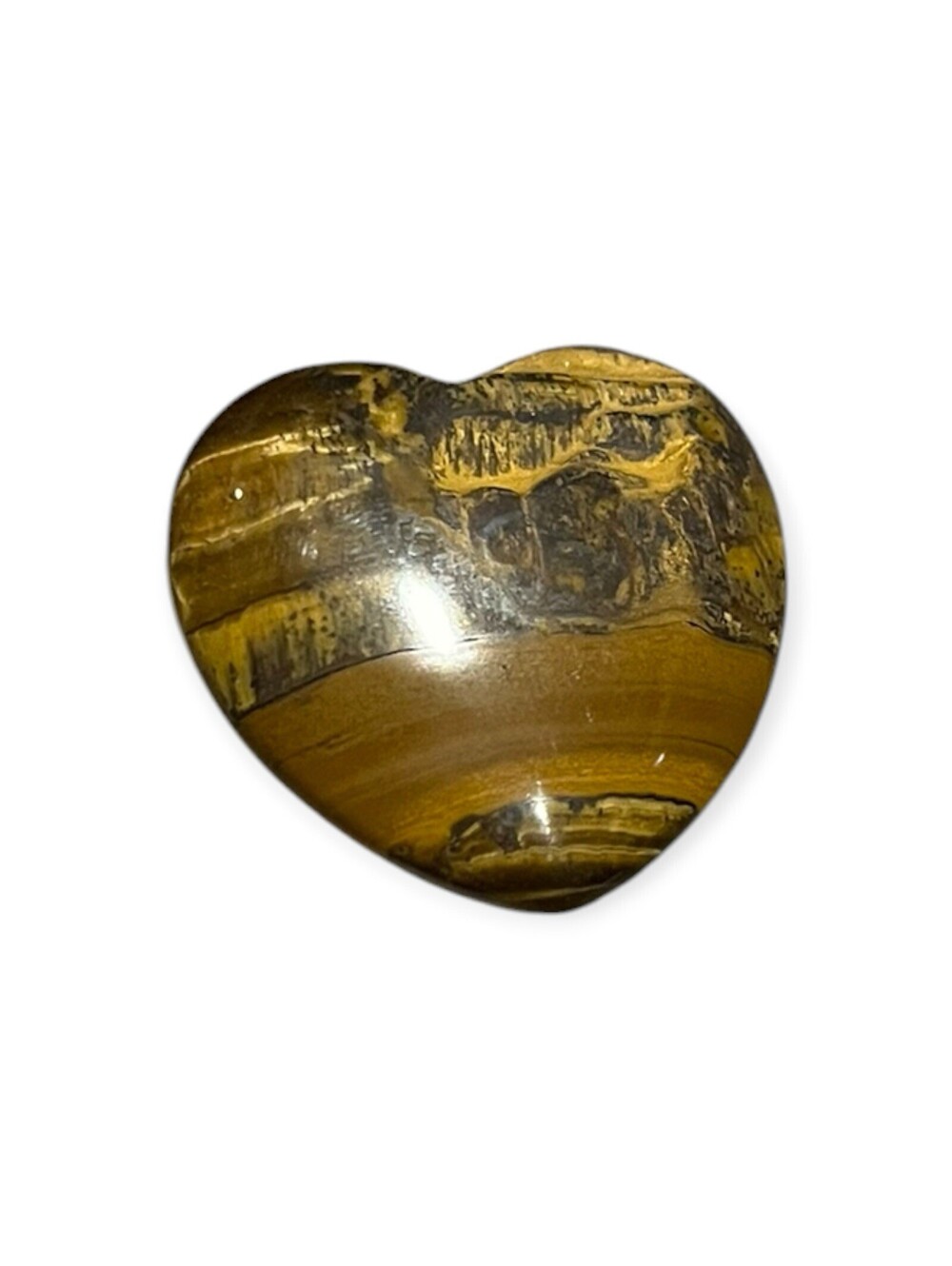 Tiger's Eye Heart Shape Crystal Palm Stone, Polished Stone, Spiritual Gift